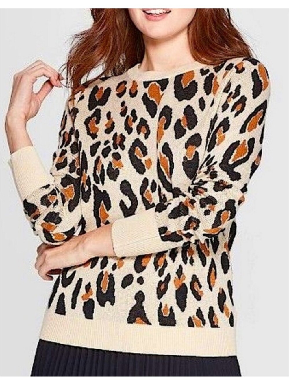 A New Day Leopard Print Sweater Multicolor Size M